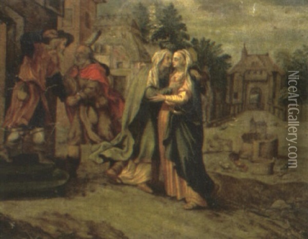 The Visitation Oil Painting - Albrecht Duerer