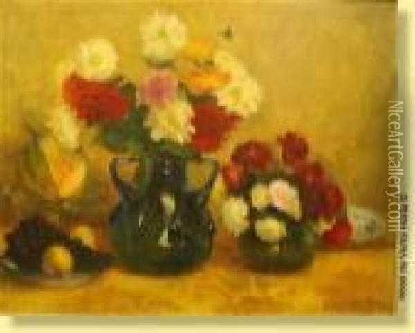 Composition Florale Oil Painting - Gaston Haustrate