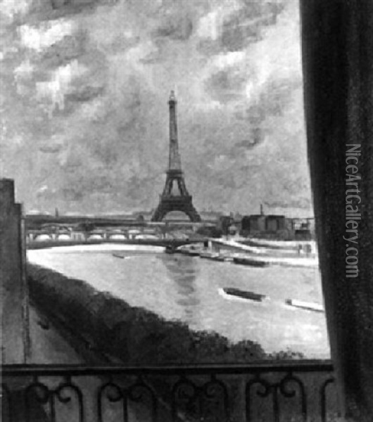 Seine Und Eiffelturm Oil Painting - Georges Darel