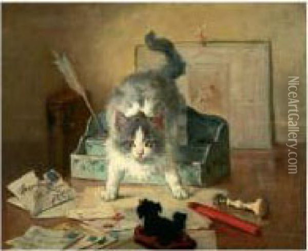 Le Chaton Effronte Oil Painting - Charles Monginot