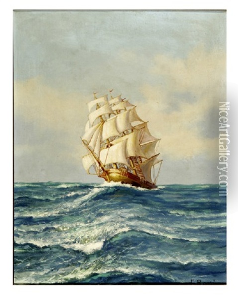 La Palazzola Sailing Off Malta Oil Painting - Gino Rossi