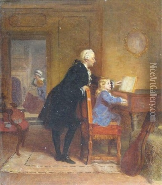 The Boyhood Of Mozart Oil Painting - Ebenezer Crawford