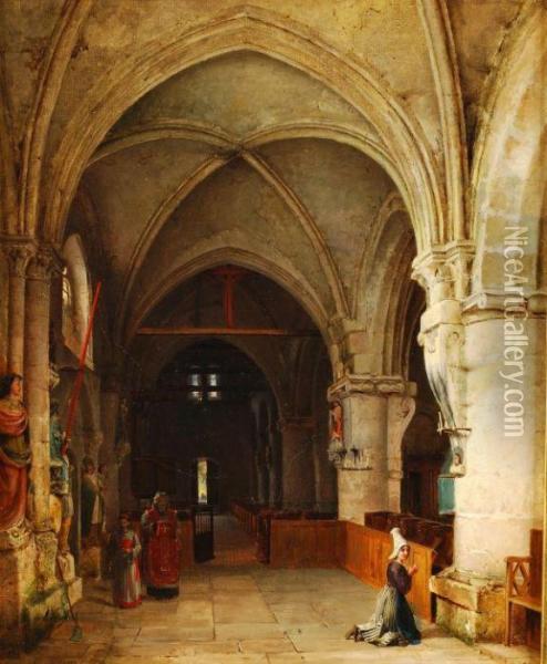 Saying Prayers Oil Painting - Hippolyte Sebron