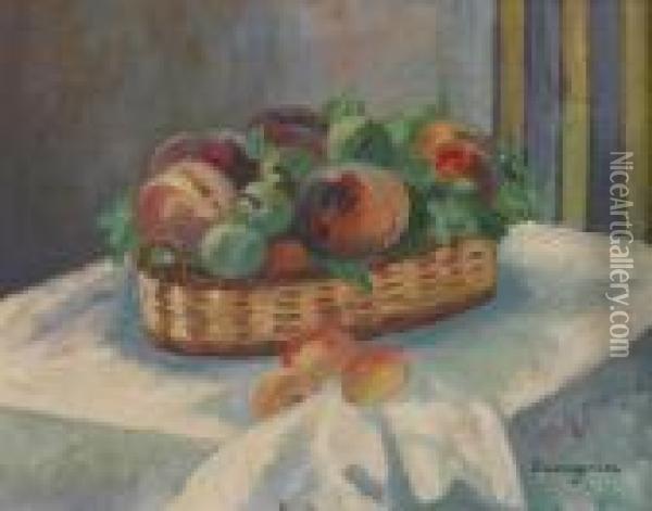 Corbeille De Prunes Et Du Peches Oil Painting - Henri Charles Manguin