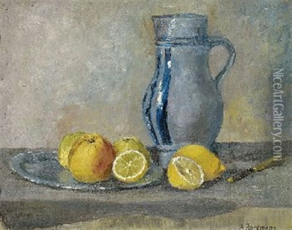 Stillleben Mit Krug Oil Painting - Augusta Charlotte Rossmann