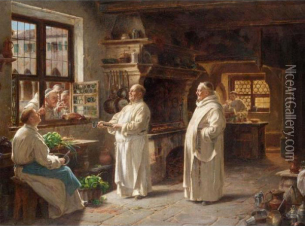 Preparing For Dinner Oil Painting - Adolf Humborg