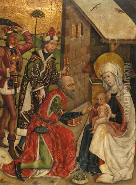 The Adoration of the Magi Oil Painting - School Of Oberschwaben