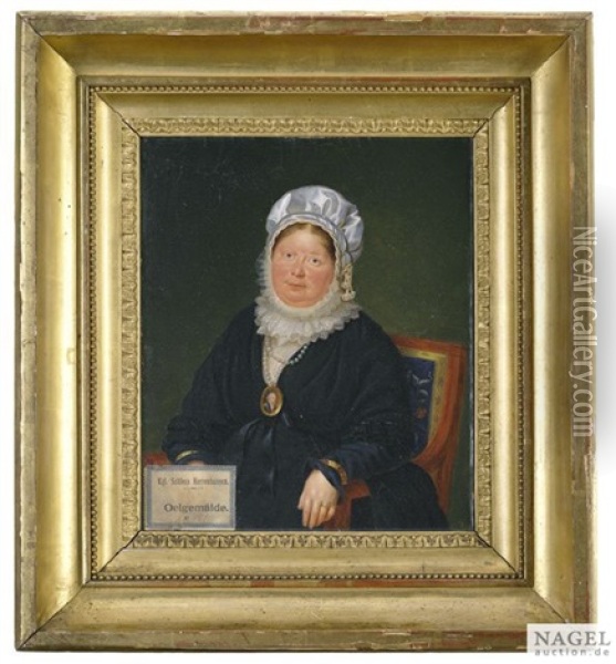 Portrait Der Konigin Charlotte Mathilde Von Wurttemberg, Geb. Prinzessin Von England In Einem Lehnstuhl Sitzend Oil Painting - Franz Seraph Stirnbrand