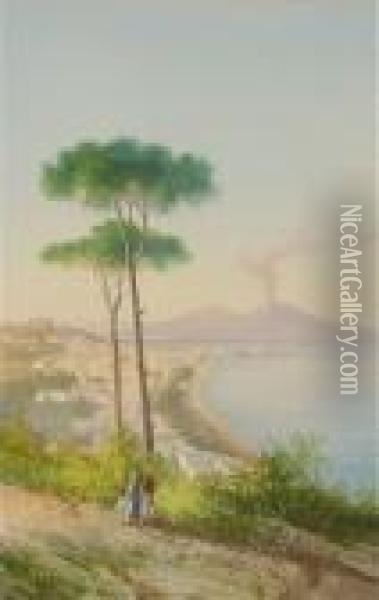 Bay Of Naples Oil Painting - Gioacchino La Pira