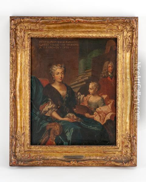Madame La Duchesse De Modene Oil Painting - Nicolas de Largillierre