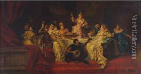 The Banquet Oil Painting - Ladislaus Bakalowicz