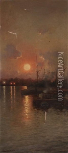 Nocturno Oil Painting - Luis Graner y Arrufi