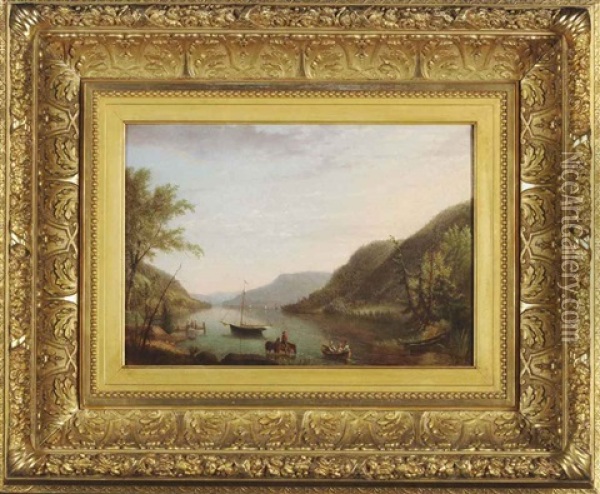 View Of Ostego Lake From Cooperstown Oil Painting - John Carlin