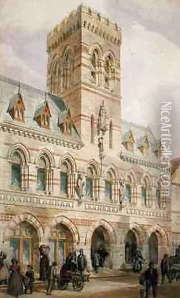 Congleton Town Hall Oil Painting - Edward William Godwin