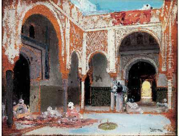 Le Patio Mauresque Oil Painting - Felix Ziem