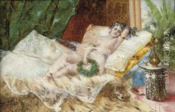 Odalisque Oil Painting - Antonio Ribas Olivier