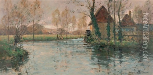 Paysage Au Moulin Oil Painting - Paul Emile Lecomte