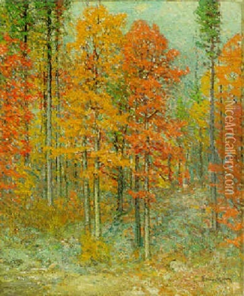 Edge Of The Woods, Late Summer Oil Painting - John Joseph Enneking