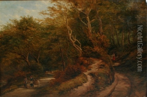 Forest Path Oil Painting - Thomas Creswick