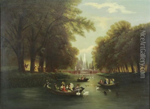 Lake Outing Oil Painting - Ferdinand Lepie