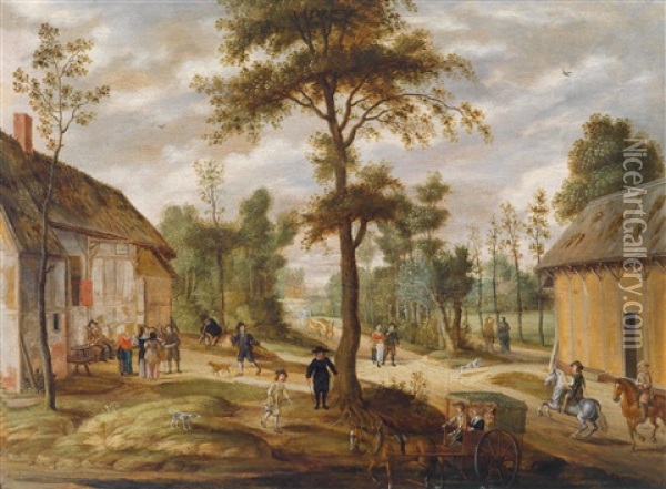 Dorfszene Oil Painting - Isaac Van Oosten