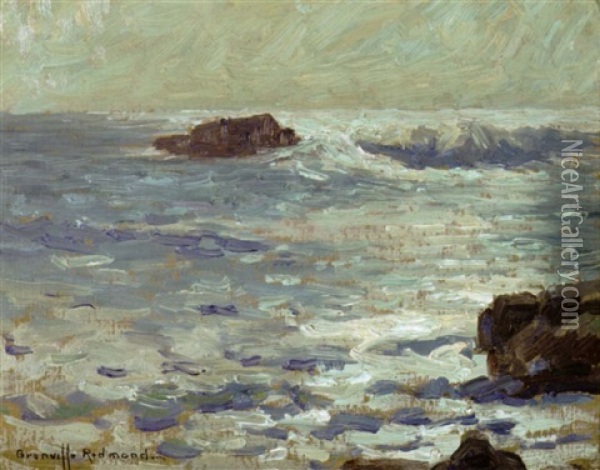 Seascape, Pacific Coast Oil Painting - Granville S. Redmond