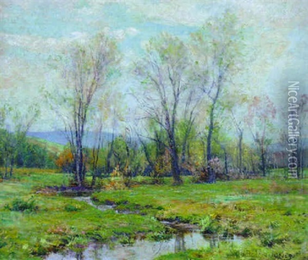 Spring Landscape Oil Painting - Hugh Bolton Jones