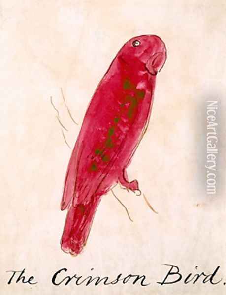 The Crimson Bird Oil Painting - Edward Lear