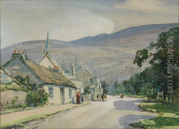 The Village Road Oil Painting - Thomas, Tom Campbell