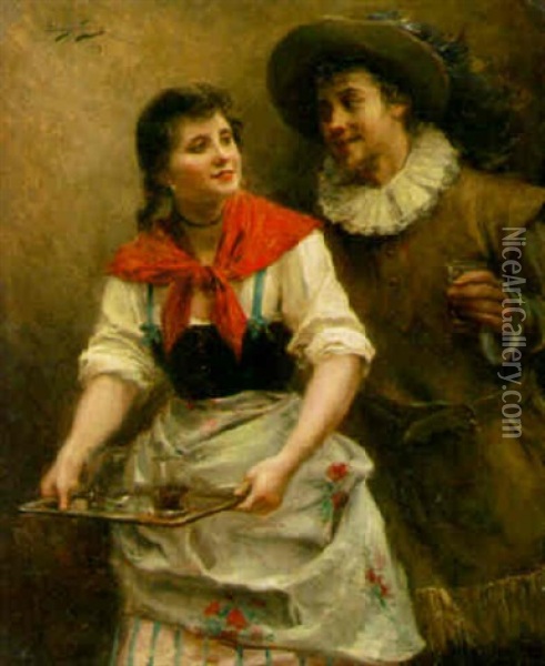 Flirtation Oil Painting - Mariano Alonso Perez