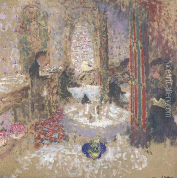 Au Restaurant Oil Painting - Jean-Edouard Vuillard