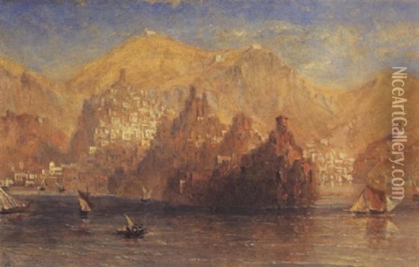 A View Of Hydra Oil Painting - William Linton