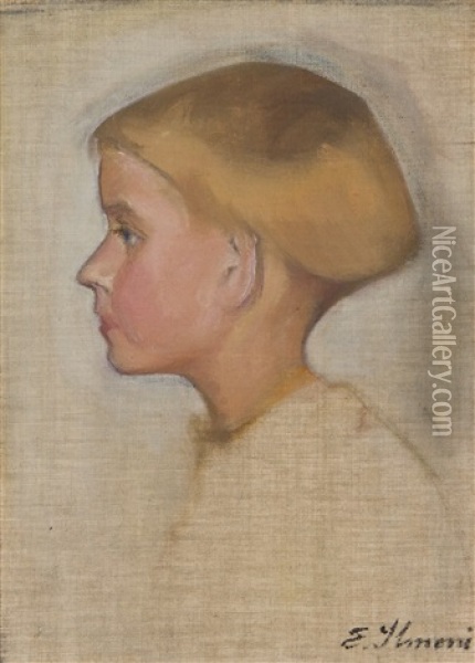 Profile Of A Boy Oil Painting - Einar Ilmoni