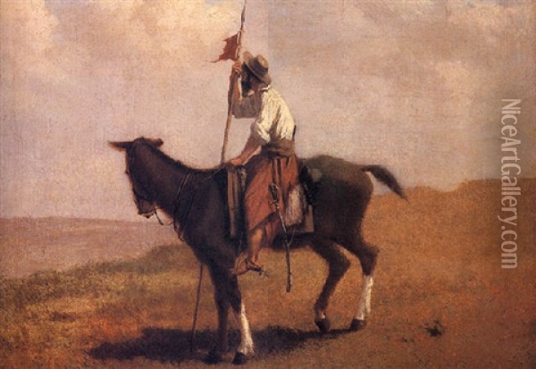 Gaucho Con Banderin Oil Painting - Juan Manuel Blanes