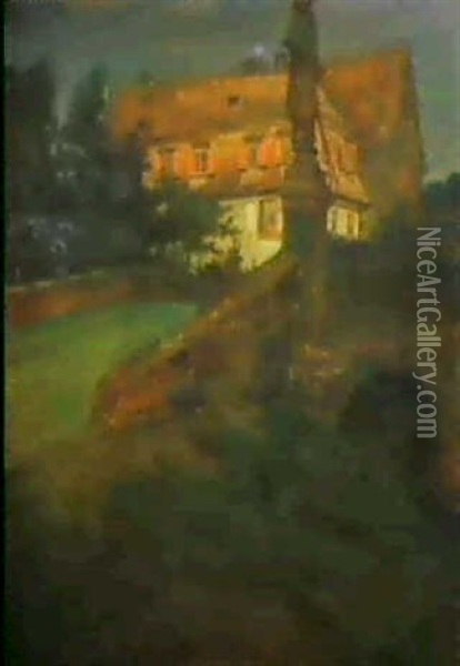 Die Alte Brucke Laut Ruckseitigem Klebezettel Oil Painting - Ferdinand Dorsch
