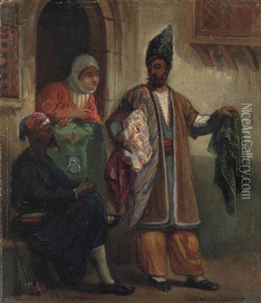 The Persian Rug Dealer Oil Painting - Jan Baptist Huysmans