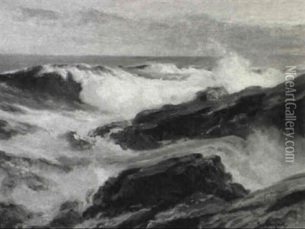 Calming After A Gale Oil Painting - Paul Dougherty