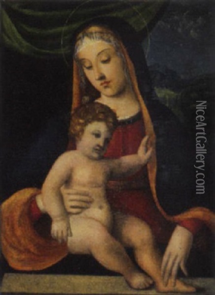 Madonna Con Bambino Oil Painting - Benvenuto Tisi da Garofalo