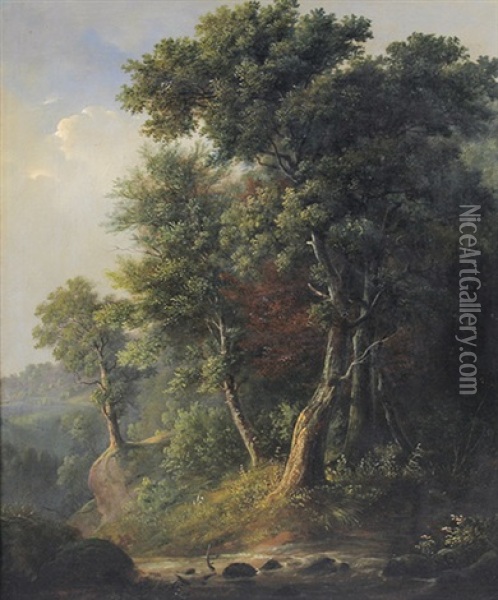 Bewaldeter Bachlauf Oil Painting - Karl Ludwig Seeger