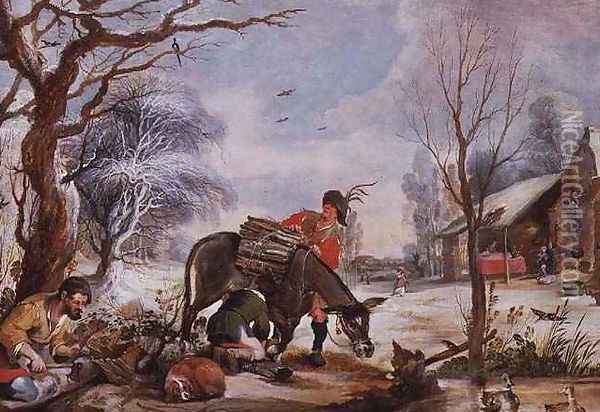 Winter Scene Oil Painting - Willem van, the Elder Herp