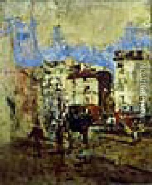 Attelage Place Pigalle Oil Painting - Giovanni Boldini