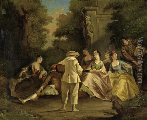 Fete Galante Oil Painting - Francois Louis Watteau