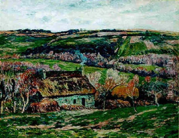 Chaumiere A Clohars Oil Painting - Henry Moret