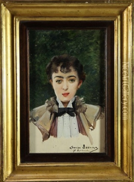 Portrait De Mademoiselle Luppe (+ Portrait De Monsieur Luppe Fils; Pair) Oil Painting - Louise Abbema