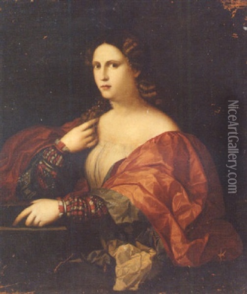 La Bella Oil Painting - Jacopo Palma il Vecchio