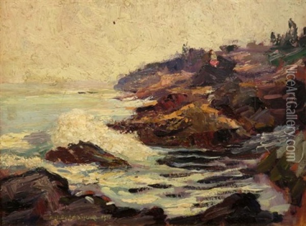 Coastal Scene Oil Painting - Abraham Jacob Bogdanove