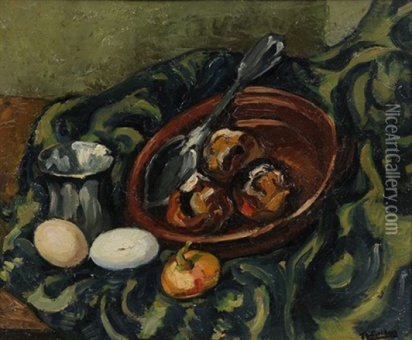 Nature Morte Aux Oeufs Oil Painting - Roger-Maurice Grillon