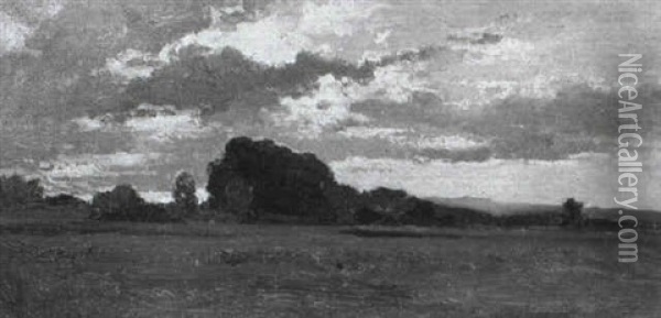 Weite Landschaft Mit Wiesen, Getreidefeldern Und            Baumgruppen Oil Painting - Adolf Heinrich Lier