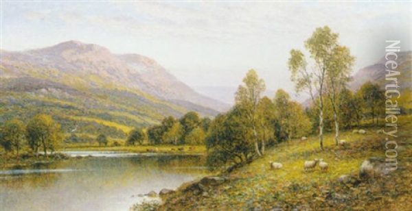 Early Evening, Cumbria Oil Painting - Alfred Augustus Glendening Sr.