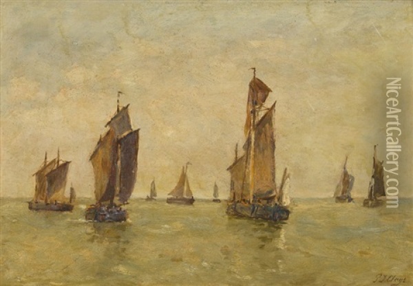 Seestuck Mit Segelbooten Oil Painting - Paul Jean Clays